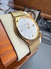 Jules Jurgensen Vintage Quartz Men s Watch Gold Tone Watch  Working  New Battery