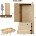 Home Armoire Wardrobe Closet With Drawers  69 5 In Wooden Wardrobe Cabinet