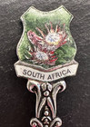 Vintage South Africa National Flower King Protea Souvenir Enameled Spoon B335