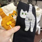 2 Pair Women s Cute Cat Socks  Funny Novelty Animal Cat With Balls Socks Gift