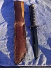 Wwii Camillus Usn Mk2 Fighting Knife   Leather Scabbard Great Condition  