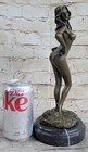 Nude Female Figure Girl Model Posing Bronze Statue Sculpture Figurative Art Deco