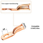 Bare Copper Lugs Ring Terminals Battery Wire Welding Cable Connectors 8-4 0 Awg
