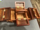 Vintage Wooden Fold-out Singer Sewing Box With Thread Incomplete Knob