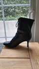 Size 10 Black Burju Lace Up 2 Inch Dance Heels Used Good Condition