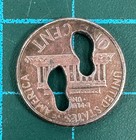 Lucky Lincoln Memorial Cent Penny Foot Cut Out Holes Error Coin Usa 1966 Vintage