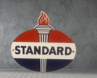 Standard Gasoline   Porcelain Enamel Heavy Metal Sign 30  Inches Double Side