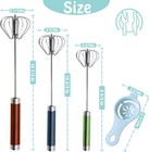 Semi-automatic Whisk  Stainless Steel Egg Beater  Hand Push Rotary Whisks Mixer