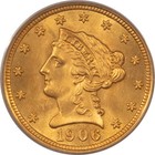 1906  2 50 Liberty Gold Quarter Eagle - Pcgs Ms-65  Mark-free Gem 