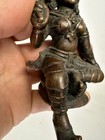 Antique South Indian Nepalese 17c Bronze Seated Parvati  Krishna  Statue Figure