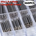 360pcs Watch Pins Spring Bars Band Strap Link 8-25mm Repair Kit Stainless Steel
