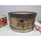 Vtg 2 Tin Toy Drum Set Patriotic Marching Band Americana Theme