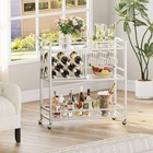 Bar Cart Silver  Bar Carts For The Home  Home Bar Serving Carts For Liquor  R   