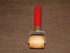 Vintage Tool 6 1 2  Long Red Wood Handle Wall Paper Seam Roller