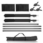 10ft Photography Photo Backdrop Support Stand Set Background  Kit With 3 Clips