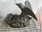  Antique J   E Stevens Original Cast Iron Eagle And Nest Bank Pat Jan 23 1883 