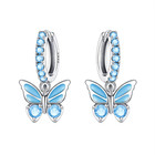 925 Sterling Silver Nature Inspired Hoop Earrings Sparkling For Women Gift