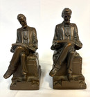 Armor Bronze Company Antique Abraham Lincoln Bookend Pair Bronze Heavy