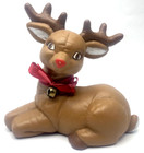 Vtg Ceramic Mold Hand-painted Pottery Holiday Decor Christmas Reindeer Cute