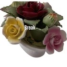 Aynsley June Rose Flower Basket Porcelain Hand Molded England Vintage Tiny Chip