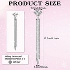 6pcs Big Diamond Pens With Crystal Bling Rhinestone Pen Metal Diamond Ballpoint