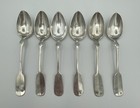 Set Of 6 - Antique Fiddleback Austrian 800 Silver Spoons - Diana Head   Ap Mark