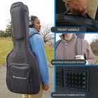 Rockville Agb45-bk Padded Acoustic Guitar Gig Bag With Neck Pad   Secure Strap