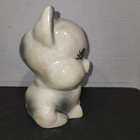 Vintage Ceramic Grazed Gray Pig Planter Pot Pink Nose And Long Eyelashes 7 25 