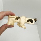 Vtg Handmade Clay Hillbilly Hound Dog Puppy Ceramic Cream Brown Hunting Pointer