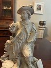 Antique Victorian Cast Metal Sculpture Of Artist Clock Topper