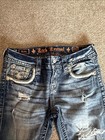 Rock Revival Distressed Blue Betty Boot Cut Jeans Women   s Size 28 6