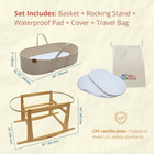 Baby Changing Basket With Pad   Moses Basket Stand     Soft Cotton Nursery Basket 