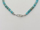 Kingman Turquoise Heishi Bead Anklet Hand Strung 9 