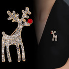 Elegant Vintage Reindeer Brooch Pin -crystal Rhinestone Christmas Holiday Gift