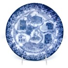 Antique W h  Wright   Sons Co  Anniversary Flow Blue Plates 1911-1916 Ogden Utah