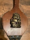 Vtg Fireplace Bellows W  Ship On Wood W brass Nipple 21 l X 7 w  2 h  Works