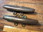 Pair Of Vintage Merriman Cast Bronze  7 1 8  Cleats  Nice Age patina