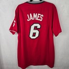 Adidas Miami Heat Lebron James 6 Nba Jersey Christmas Red Rare Xl  2 Sleeve Read