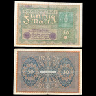 1919 German 50 Mark Banknote Ww1 Wwi Military Inflation Fascist Hitler Nazi