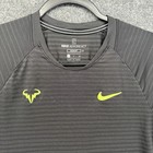 Nike Court Aeroreact Rafa Nadal Shirt Mens S Black Bull Logo Slim Tennis Ci9152