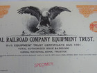 1977 Series Stock Certificate Maine Central Railroad Co Equipment Trust Specimen