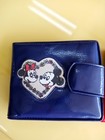 Vintage Walt Disney Mickey   Minnie Heart -shaped Vinyl Wallet W snap Lot Of 2