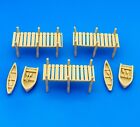 3 - Dock Sections Boats And Ho Scale Canoes - 3d Railroad Train Layout Scenery