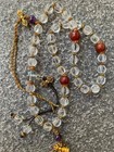 Excellent Rare Chinese Natural White Quartz Carved  watermelon  Beads Necklace