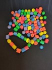 100 Pc  Wooden Lacing Beads Colorful Preschool Educational Threading Toys