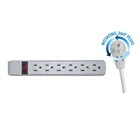 Surge Protector  Flat Rotating Plug  6 Outlet  Gray 10 Ft Cord Ul Listed