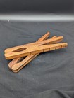 2 Vintage Primitive Hand Carved Folk Art Clothespins Pottery Barn Laundry Room
