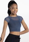Two Balera Tops- Power Mesh Cap Sleeve And Ribbed Knit V-neck Crop Size Cm