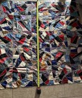 An Antique 1928 Silk And Satin Crazy Quilt With Decorative Stitching 