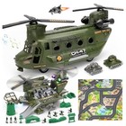  Military Helicopter Toys Set Transport Helicopter Soldier Army Men Action 